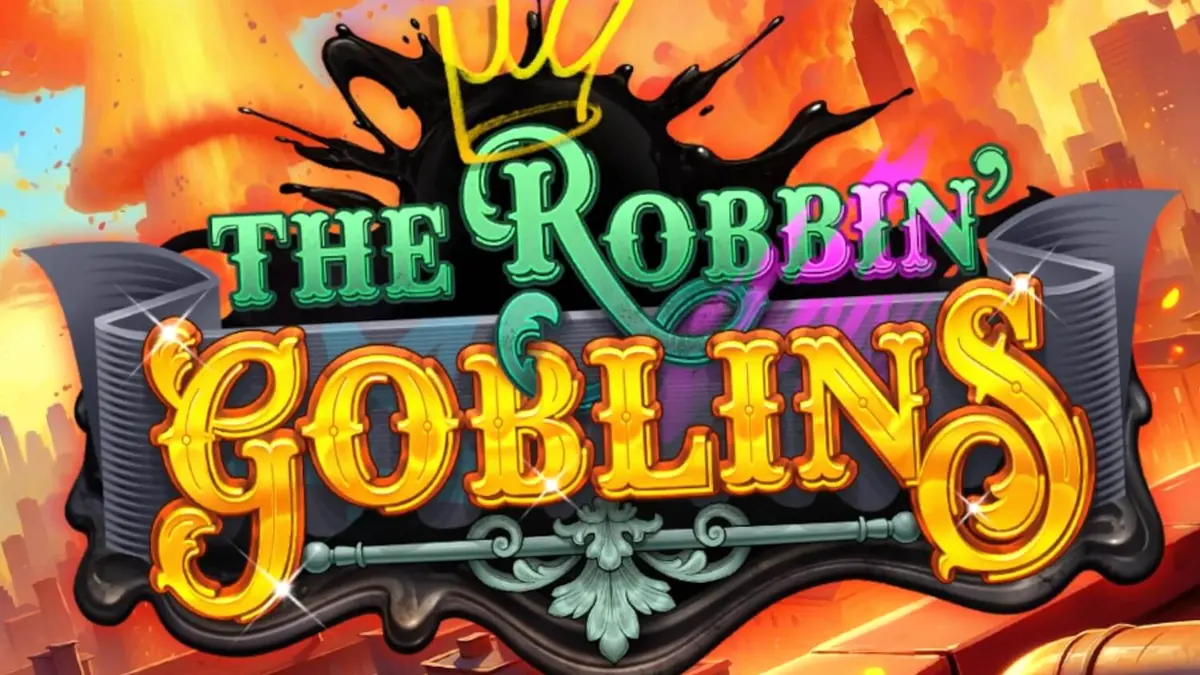 Cena caótica e vibrante do jogo Robbin’ Goblins com goblins travessos e explosões